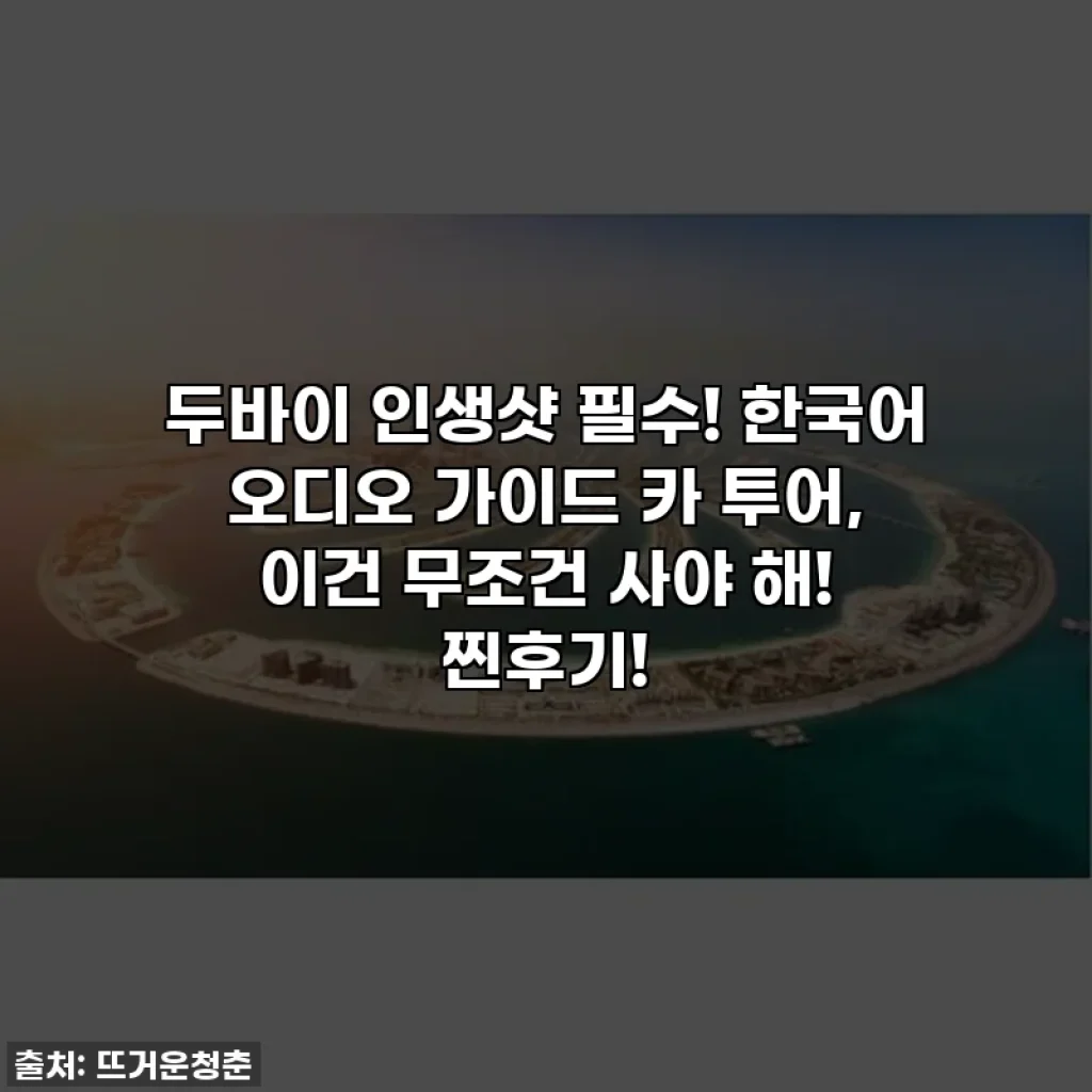 두바이 인생샷 필수! 한국어 오디오 가이드 카 투어, 이건 무조건 사야 해! 찐후기!