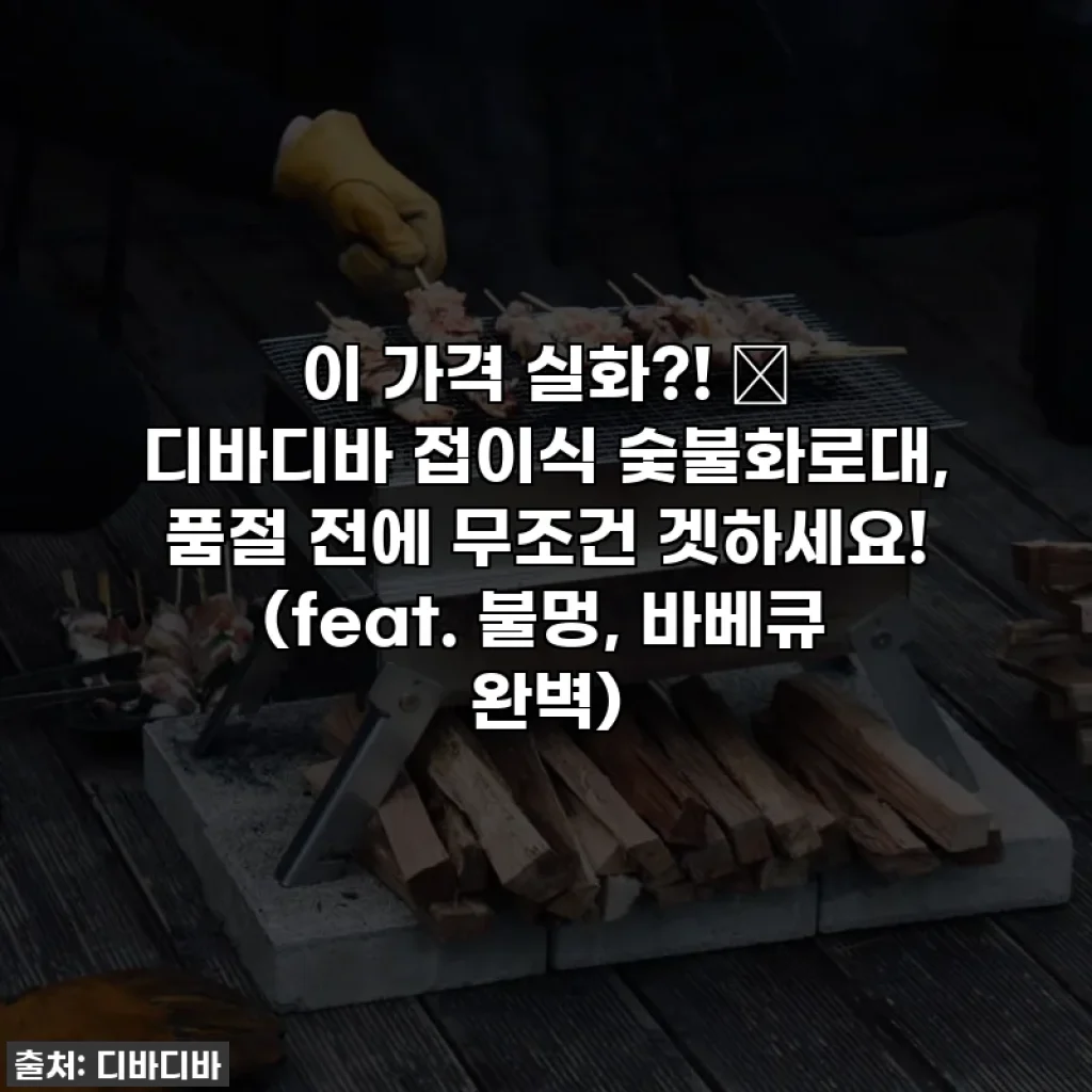 이 가격 실화?! 🔥 디바디바 접이식 숯불화로대, 품절 전에 무조건 겟하세요! (feat. 불멍, 바베큐 완벽)