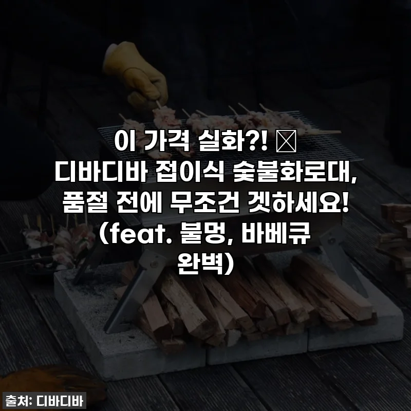이 가격 실화?! 🔥 디바디바 접이식 숯불화로대, 품절 전에 무조건 겟하세요! (feat. 불멍, 바베큐 완벽)