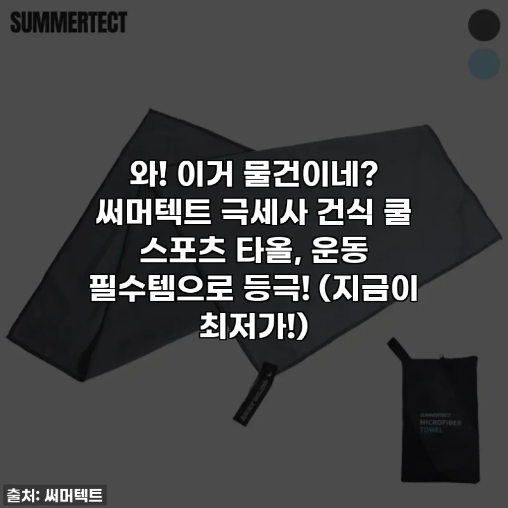 와! 이거 물건이네? 써머텍트 극세사 건식 쿨 스포츠 타올, 운동 필수템으로 등극! (지금이 최저가!)
