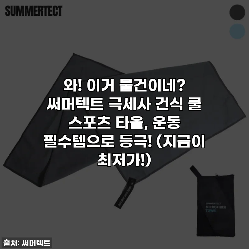 와! 이거 물건이네? 써머텍트 극세사 건식 쿨 스포츠 타올, 운동 필수템으로 등극! (지금이 최저가!)