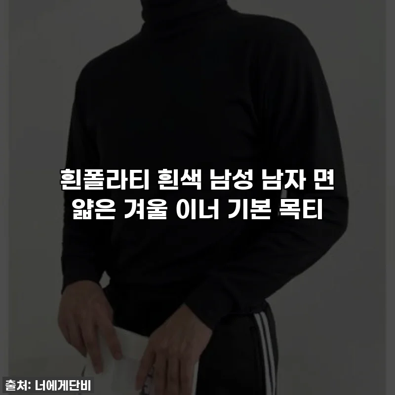 흰폴라티 흰색 남성 남자 면 얇은 겨울 이너 기본 목티