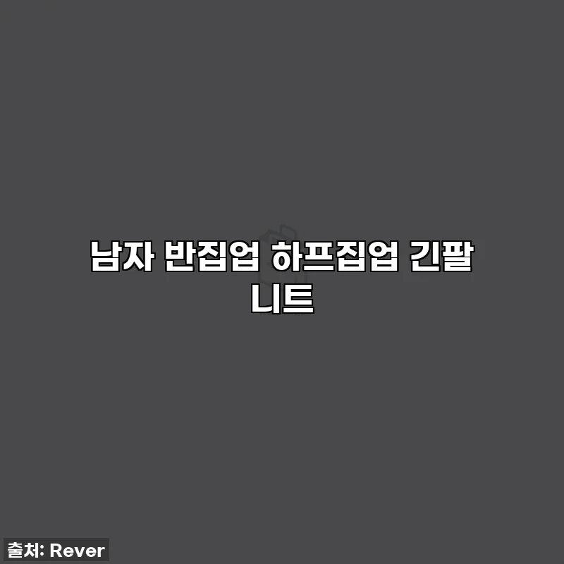 남자 반집업 하프집업 긴팔 니트
