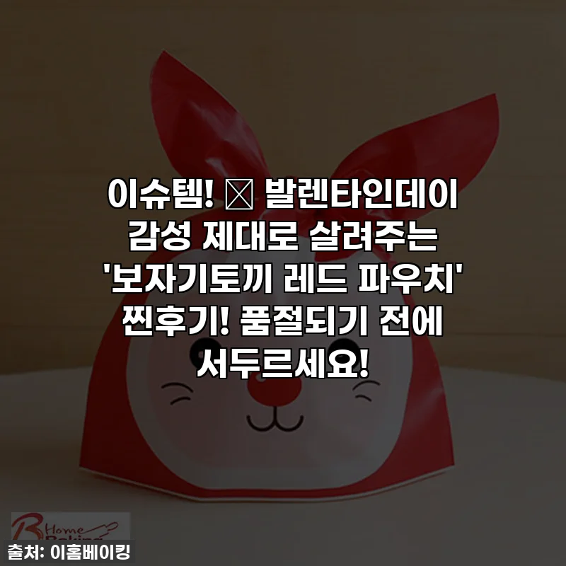 이슈템! 💖 발렌타인데이 감성 제대로 살려주는 '보자기토끼 레드 파우치' 찐후기! 품절되기 전에 서두르세요!