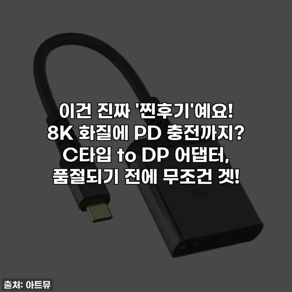 이건 진짜 '찐후기'예요! 8K 화질에 PD 충전까지? C타입 to DP 어댑터, 품절되기 전에 무조건 겟!