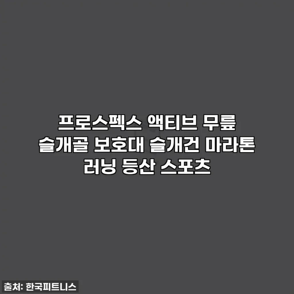프로스펙스 액티브 무릎 슬개골 보호대 슬개건 마라톤 러닝 등산 스포츠
