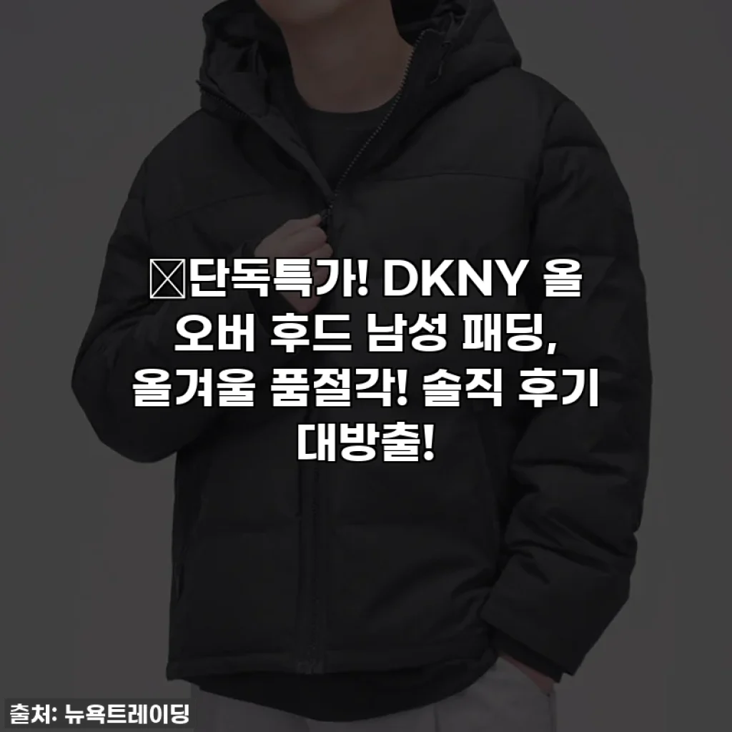 🔥단독특가! DKNY 올 오버 후드 남성 패딩, 올겨울 품절각! 솔직 후기 대방출!