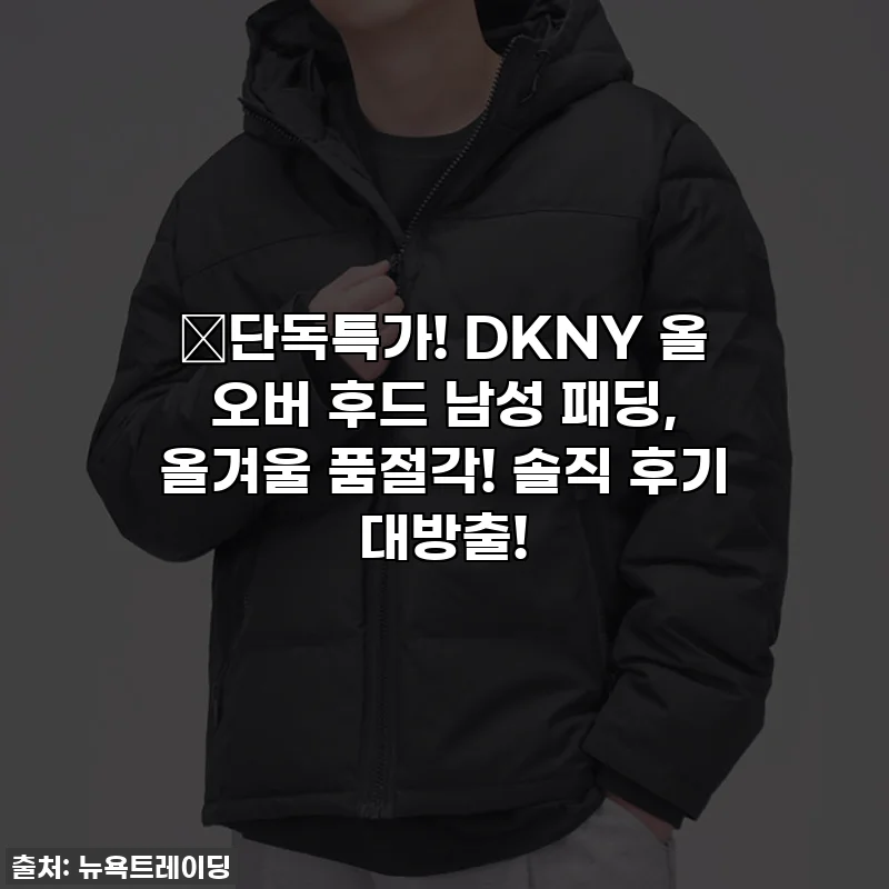🔥단독특가! DKNY 올 오버 후드 남성 패딩, 올겨울 품절각! 솔직 후기 대방출!