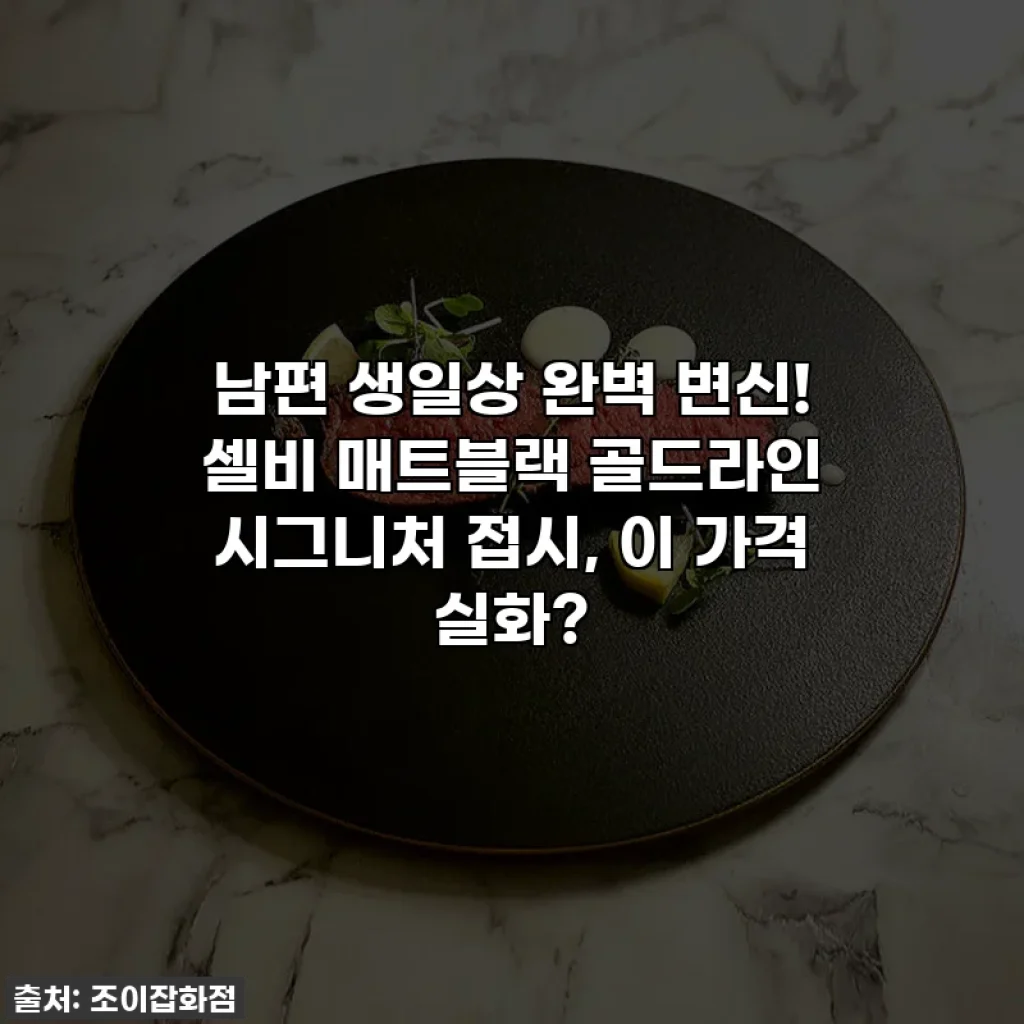 남편 생일상 완벽 변신! 셀비 매트블랙 골드라인 시그니처 접시, 이 가격 실화?