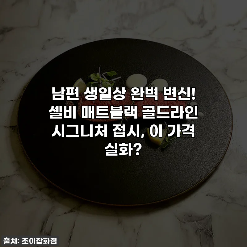 남편 생일상 완벽 변신! 셀비 매트블랙 골드라인 시그니처 접시, 이 가격 실화?