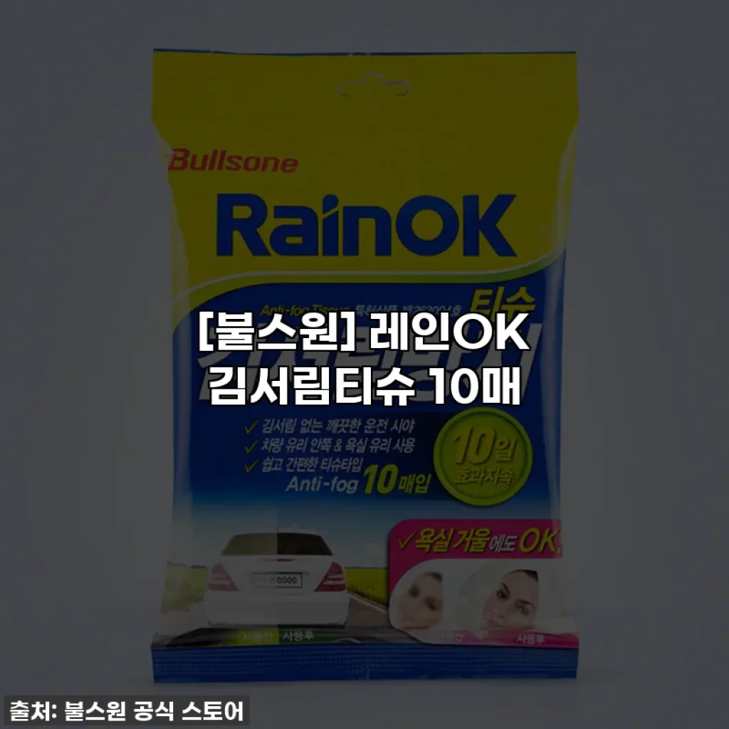 [불스원] 레인OK 김서림티슈 10매
