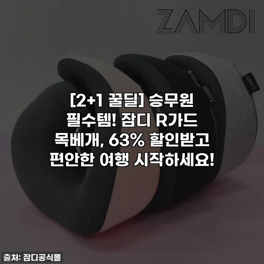 [2+1 꿀딜] 승무원 필수템! 잠디 R가드 목베개, 63% 할인받고 편안한 여행 시작하세요!