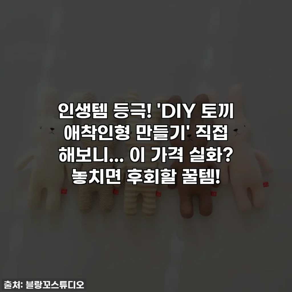 💖인생템 등극! 'DIY 토끼 애착인형 만들기' 직접 해보니... 이 가격 실화? 놓치면 후회할 꿀템!💖