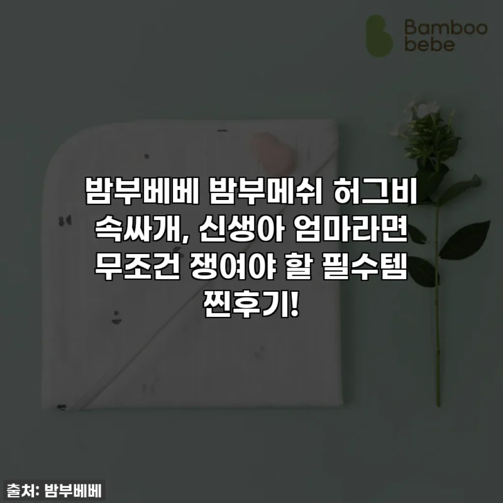 밤부베베 밤부메쉬 허그비 속싸개, 신생아 엄마라면 무조건 쟁여야 할 필수템 찐후기!