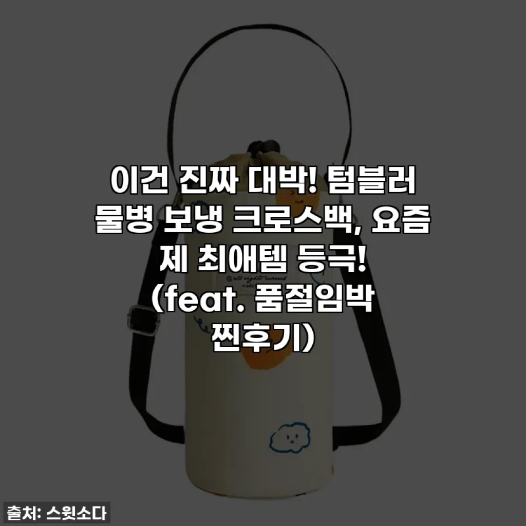 이건 진짜 대박! 텀블러 물병 보냉 크로스백, 요즘 제 최애템 등극! (feat. 품절임박 찐후기)