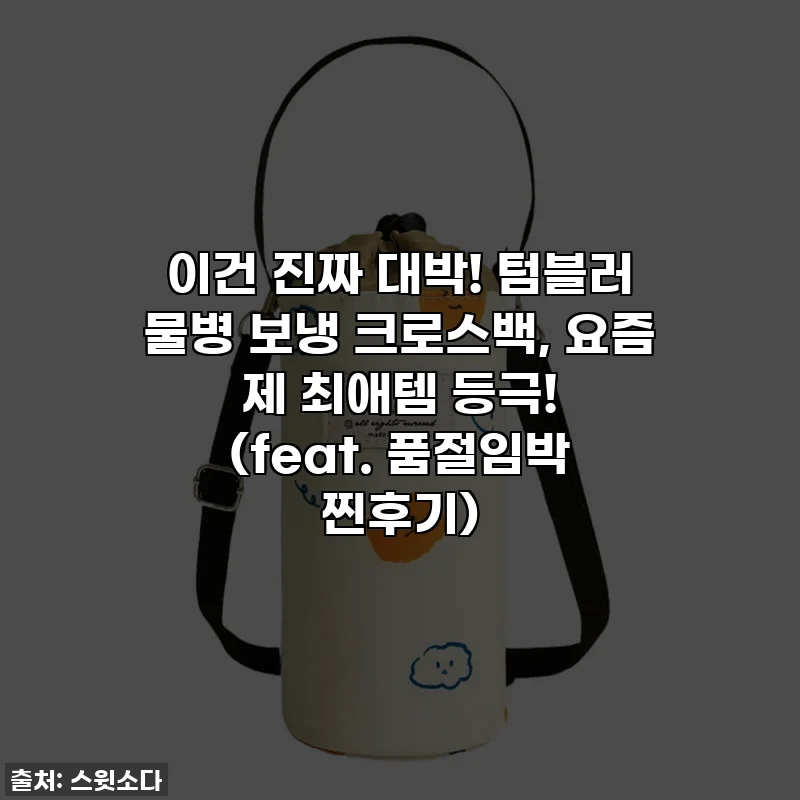 이건 진짜 대박! 텀블러 물병 보냉 크로스백, 요즘 제 최애템 등극! (feat. 품절임박 찐후기)