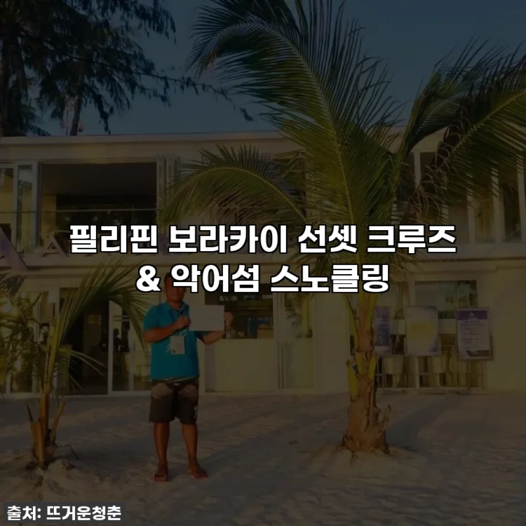 필리핀 보라카이 선셋 크루즈 & 악어섬 스노클링