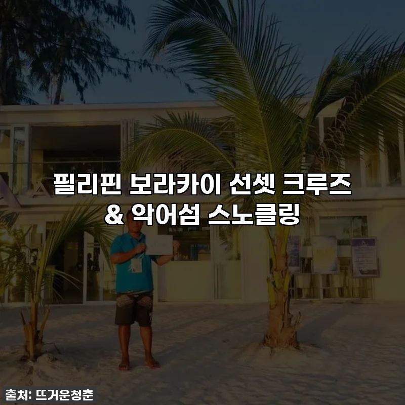 필리핀 보라카이 선셋 크루즈 & 악어섬 스노클링