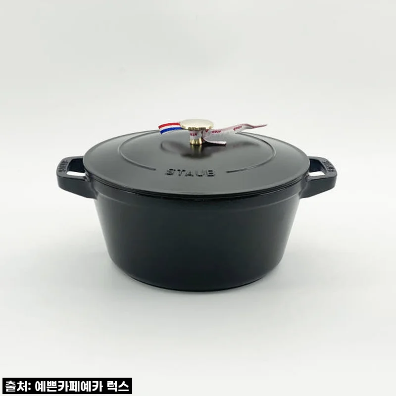 (24cm) 스타우브 B품 원형 꼬꼬떼 24cm 깊은형, 블랙 145092423-B
