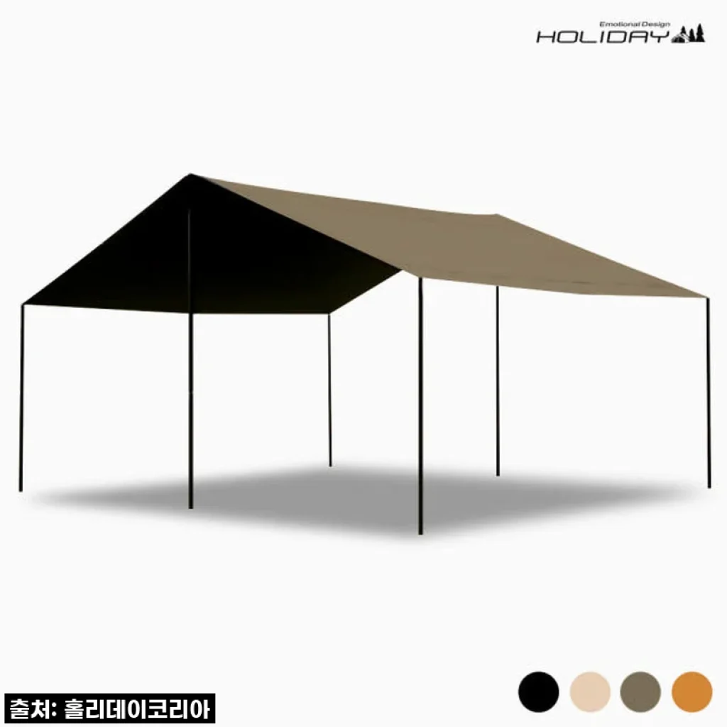 캠핑 홀리데이 대형 블랙코팅 300D 렉타 타프 스킨 사용후기