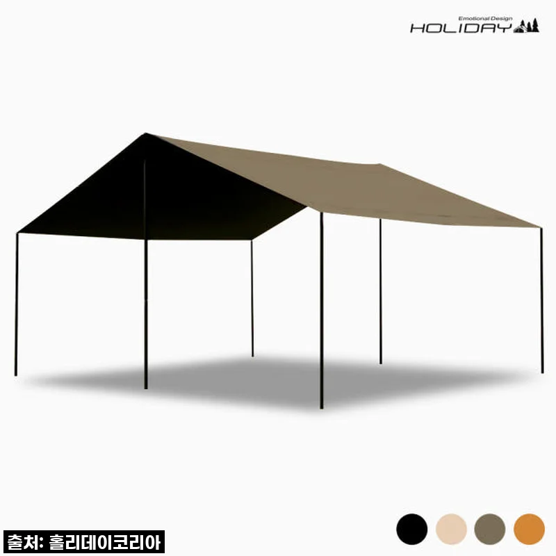 캠핑 홀리데이 대형 블랙코팅 300D 렉타 타프 스킨 사용후기