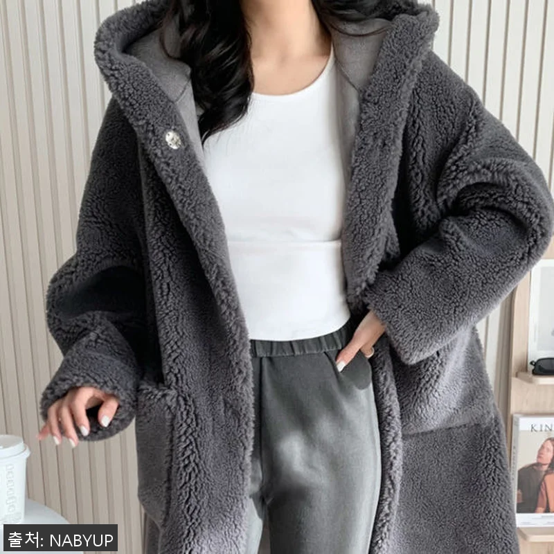 테디베어 후드 양털 코트 여성 겨울 관련 이미지 1