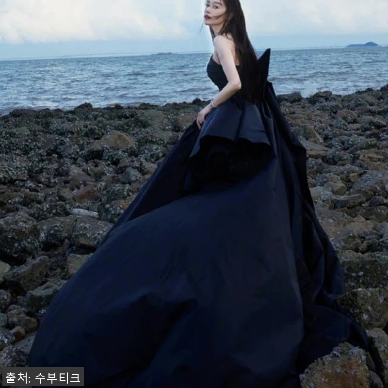새틴 튜브탑 웨딩촬영 이브닝 셀프웨딩 관련 이미지 3