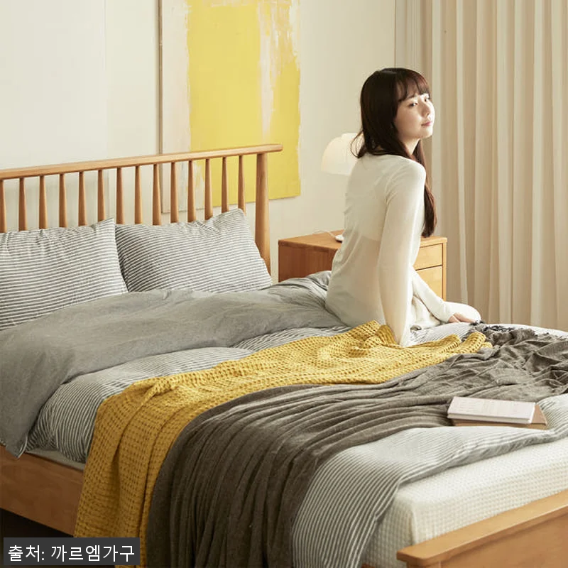마티니 고무나무 원목 침대 프레임 K 관련 이미지 5