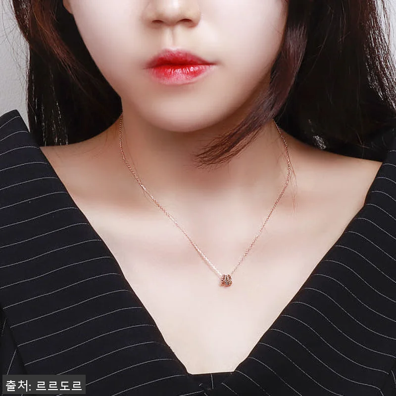 14k 원형 링 펜던트 체인 목걸이 관련 이미지 5