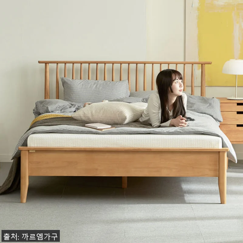 마티니 고무나무 원목 침대 프레임 K 관련 이미지 6