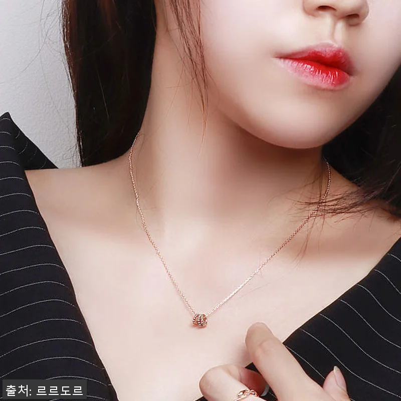 14k 원형 링 펜던트 체인 목걸이 관련 이미지 6