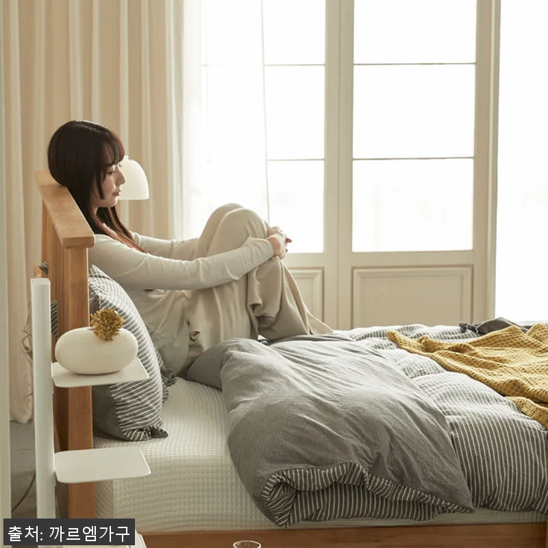 마티니 고무나무 원목 침대 프레임 K 관련 이미지 7