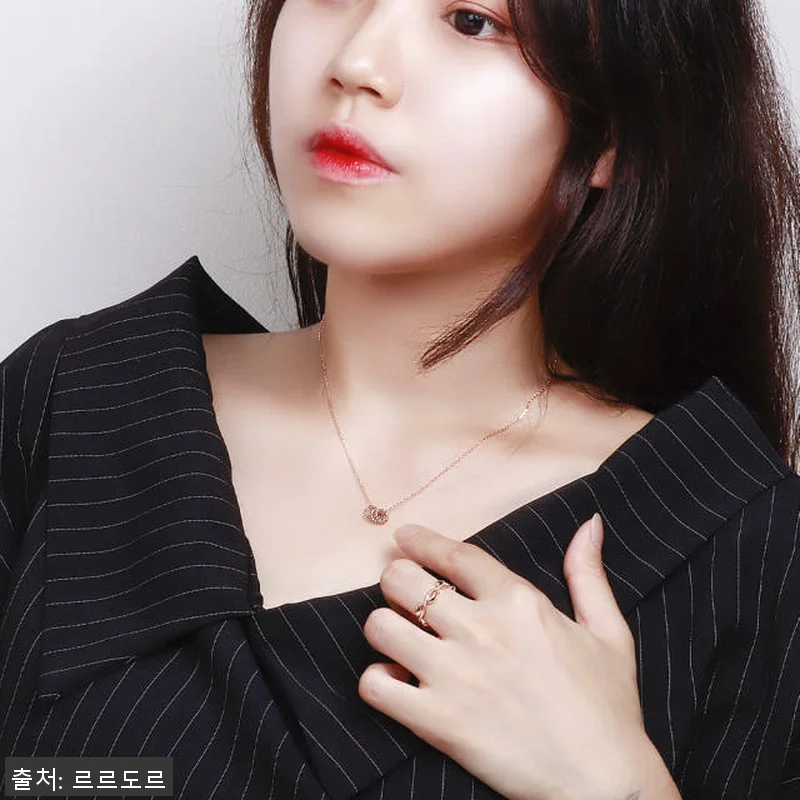 14k 원형 링 펜던트 체인 목걸이 관련 이미지 7