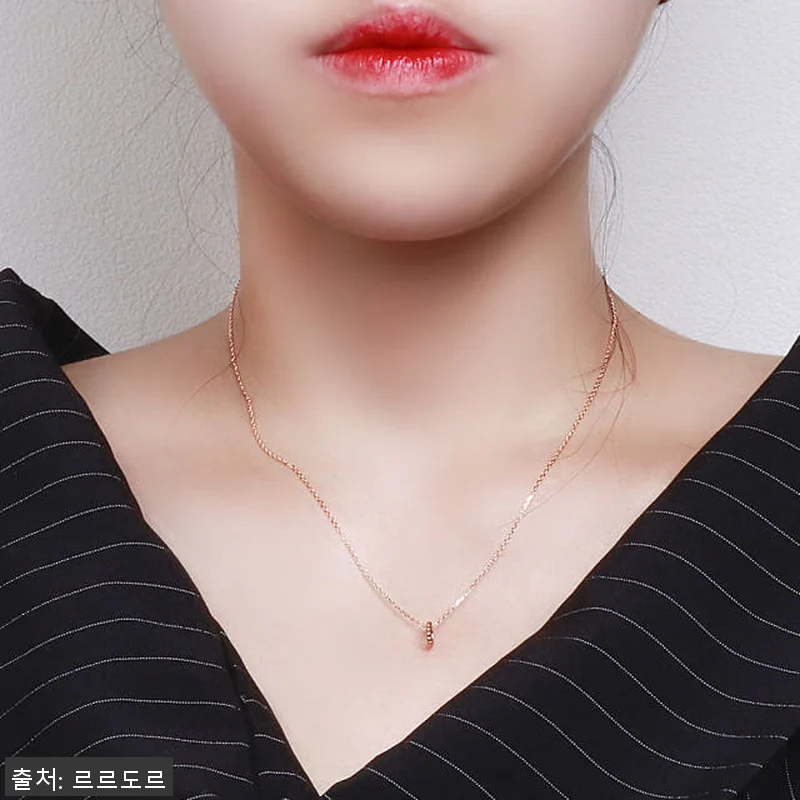 14k 원형 링 펜던트 체인 목걸이 관련 이미지 8