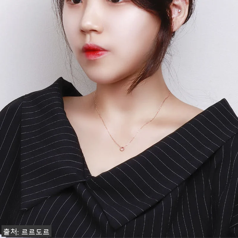 14k 원형 링 펜던트 체인 목걸이 관련 이미지 9