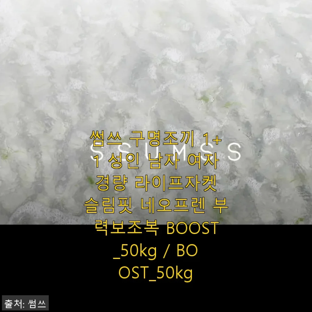썸쓰 구명조끼 BOOST 50kg 사용 후기 - 가볍고 슬림한 디자인에 감탄하다