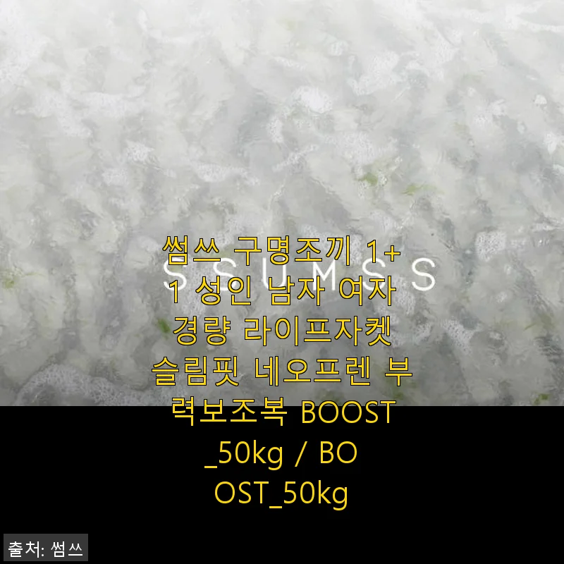 썸쓰 구명조끼 BOOST 50kg 사용 후기 - 가볍고 슬림한 디자인에 감탄하다