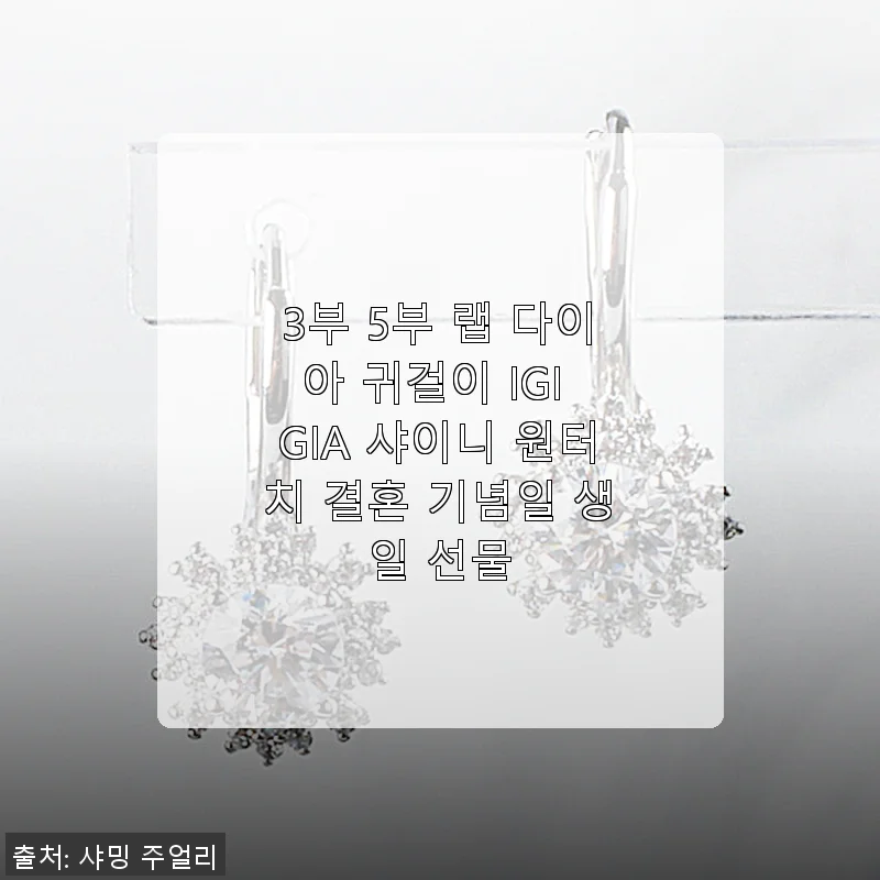 3부 5부 랩 다이아 귀걸이 IGI GIA 샤이니 원터치 사용후기