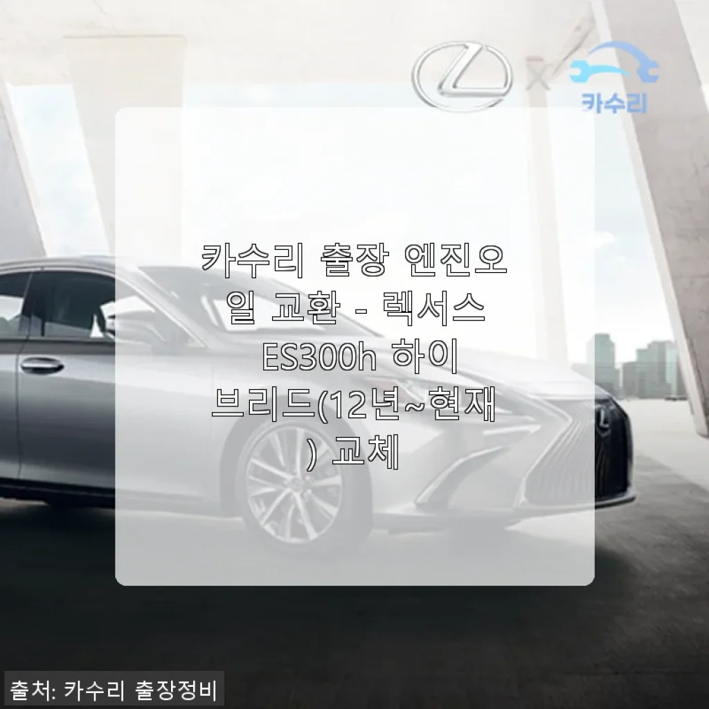 렉서스 ES300h 하이브리드 엔진오일 교환, 카수리 출장 서비스 사용 후기
