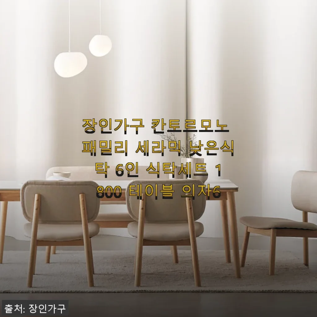 장인가구 칸토르모노 패밀리 세라믹 낮은식탁 6인 식탁세트 사용후기