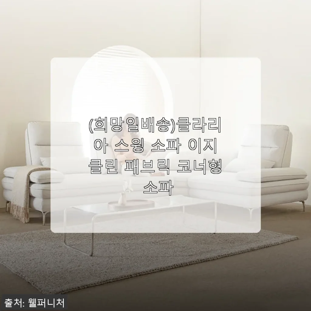 클라리아 스윙 소파 이지클린 패브릭 코너형, 직접 사용해본 솔직 후기