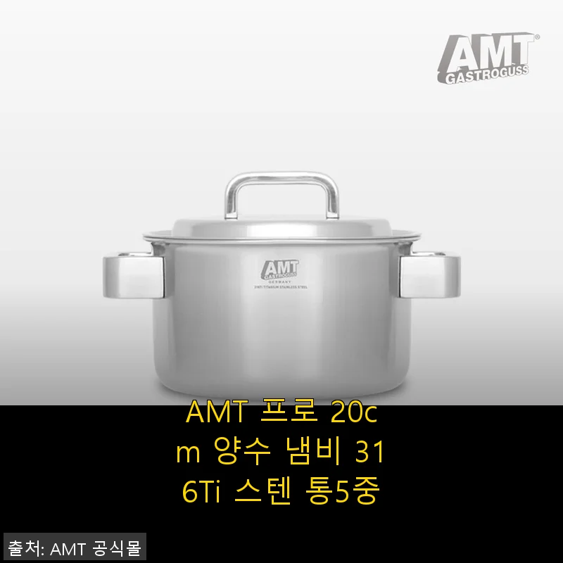 AMT 프로 20cm 양수 냄비 316Ti 스텐 통5중 사용후기