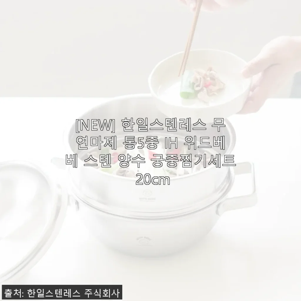 한일스텐레스 무연마제 통5중 IH 위드베베 스텐 양수 궁중찜기세트 20cm 사용후기