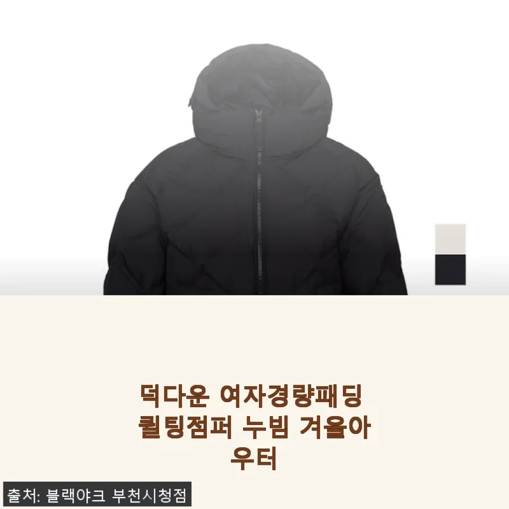 덕다운 여자경량패딩 퀼팅점퍼 누빔 겨울아우터 사용후기