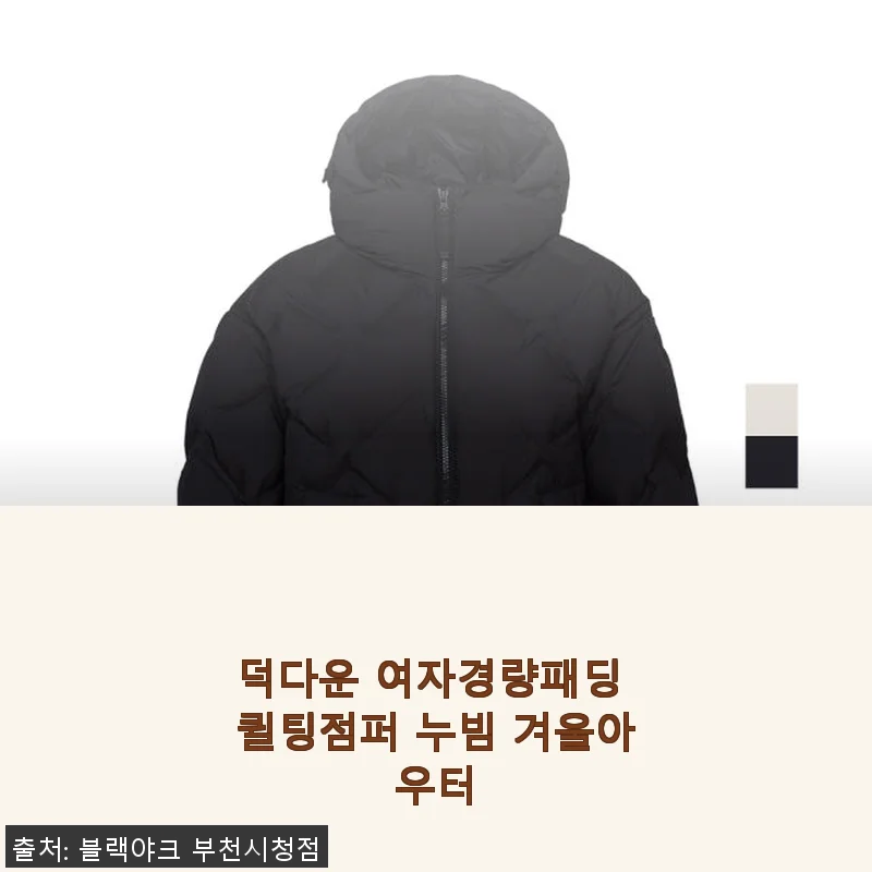 덕다운 여자경량패딩 퀼팅점퍼 누빔 겨울아우터 사용후기