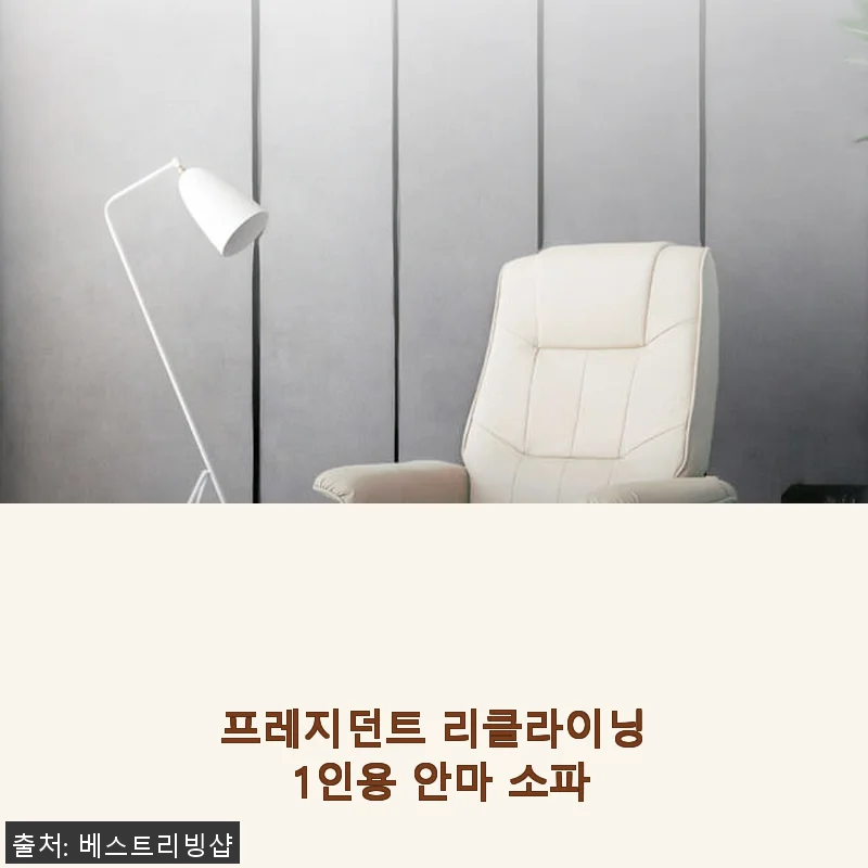 프레지던트 리클라이닝 1인용 안마 소파 사용후기: 편안함과 마사지 기능을 경험하다