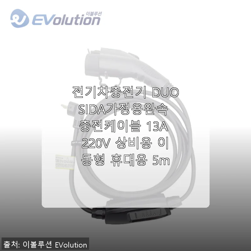 전기차충전기 DUOSIDA 가정용완속 충전케이블 13A 220V 사용후기