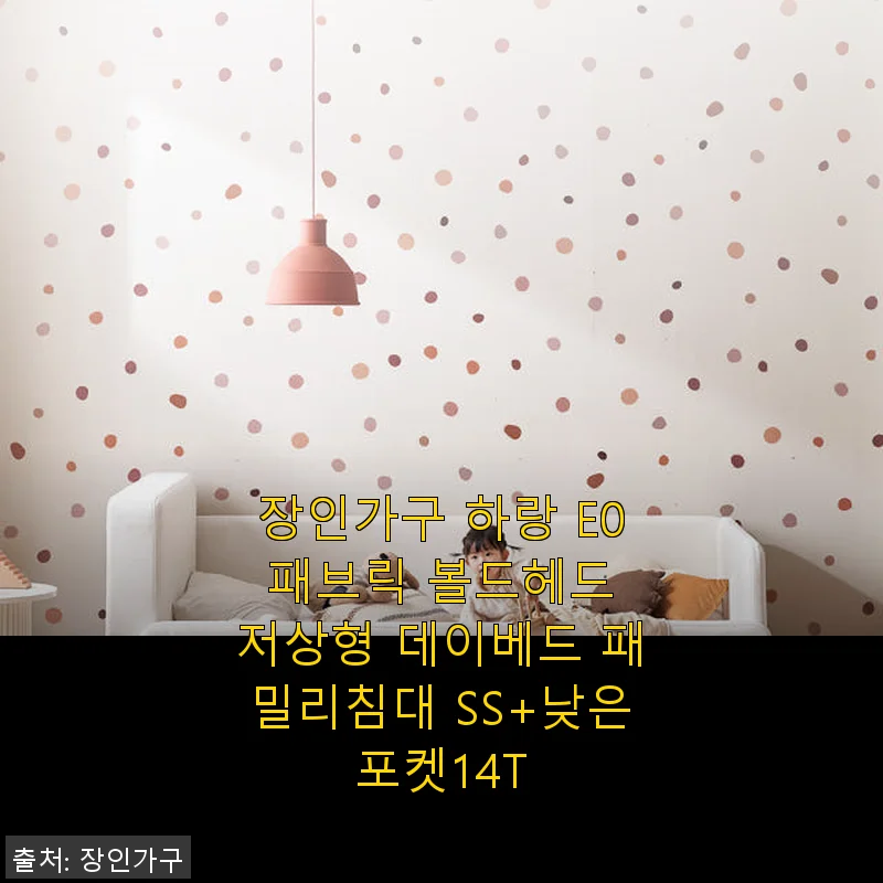 장인가구 하랑 E0 패브릭 볼드헤드 저상형 데이베드 SS+낮은포켓14T 사용 후기