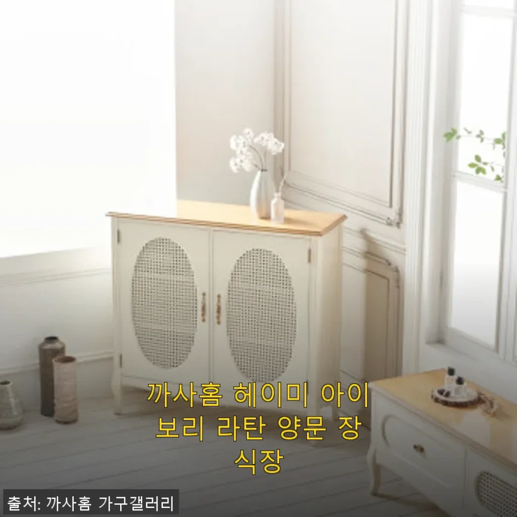 까사홈 헤이미 아이보리 라탄 양문 장식장 사용후기