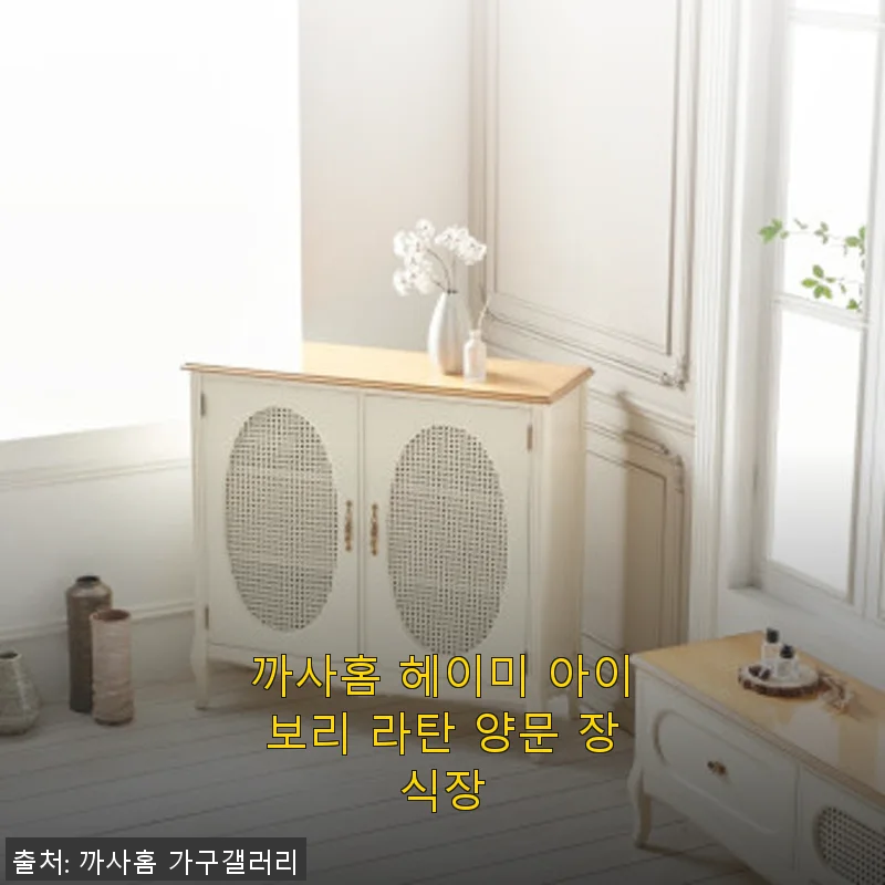 까사홈 헤이미 아이보리 라탄 양문 장식장 사용후기